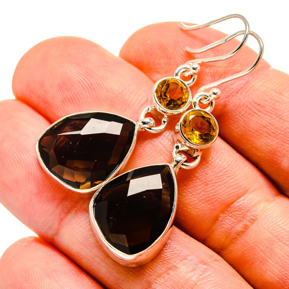 Smoky Quartz Earrings handcrafted by Anasilvercos - EARR416026