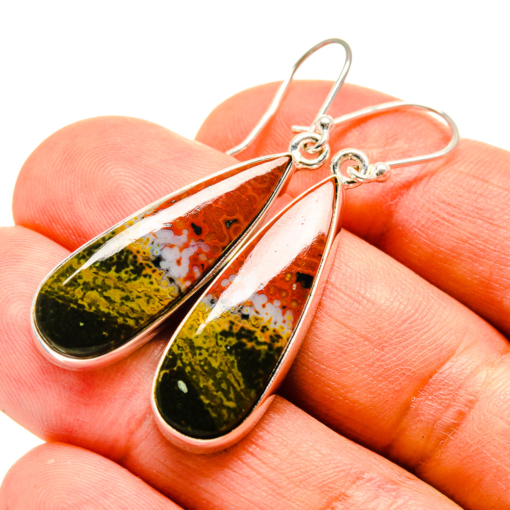 Ocean Jasper Earrings handcrafted by Anasilvercos - EARR416028