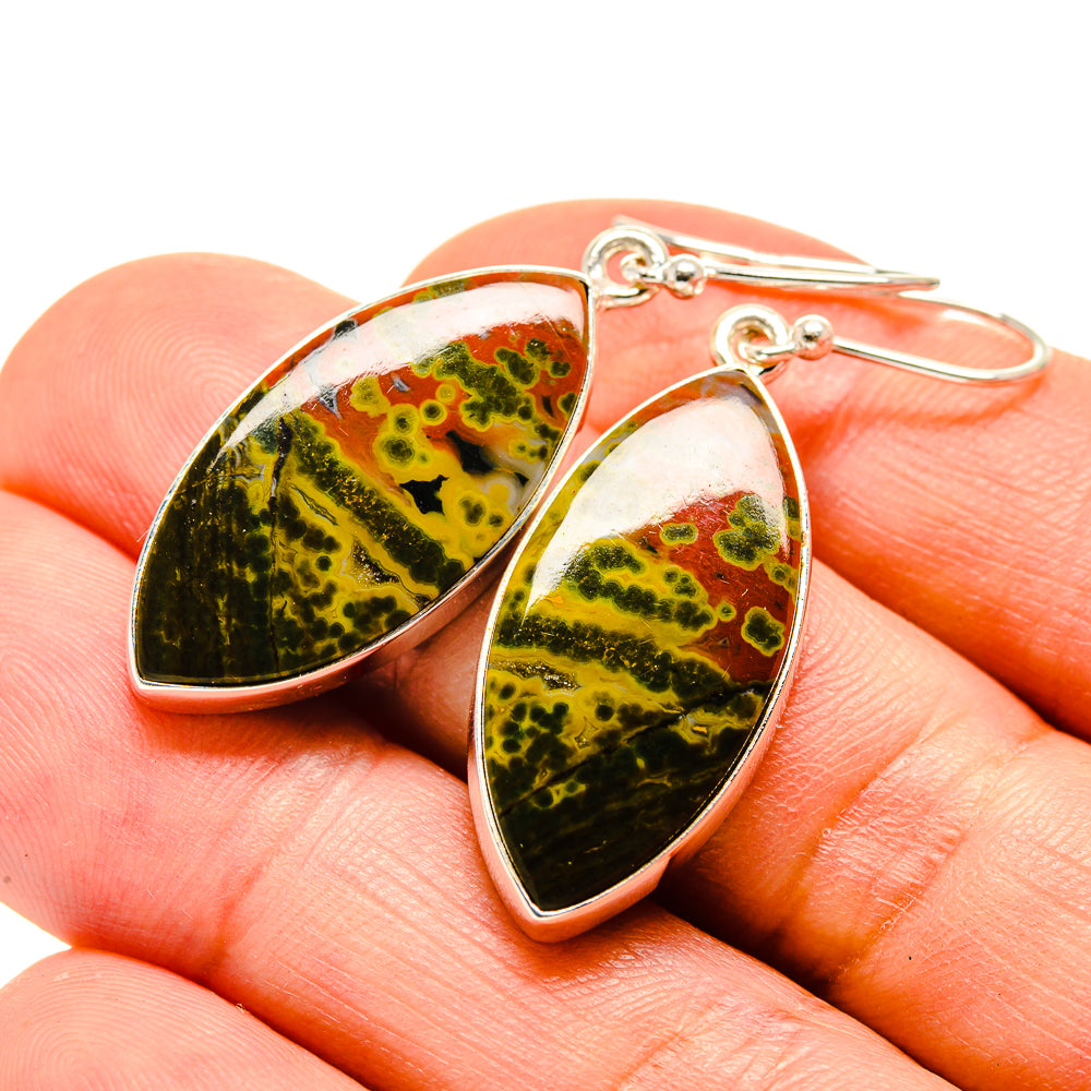 Ocean Jasper Earrings handcrafted by Anasilvercos - EARR416039