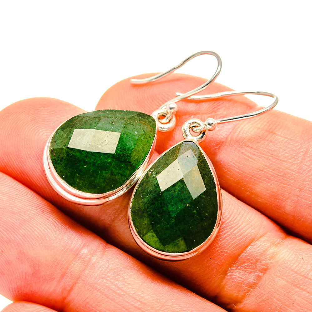 Green Aventurine Earrings handcrafted by Anasilvercos - EARR416044