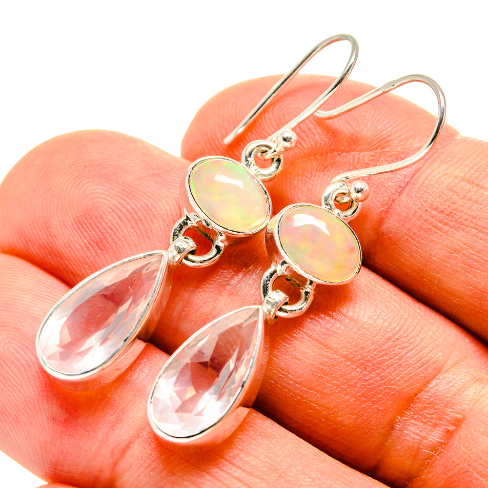 Rose Quartz Earrings handcrafted by Anasilvercos - EARR416060