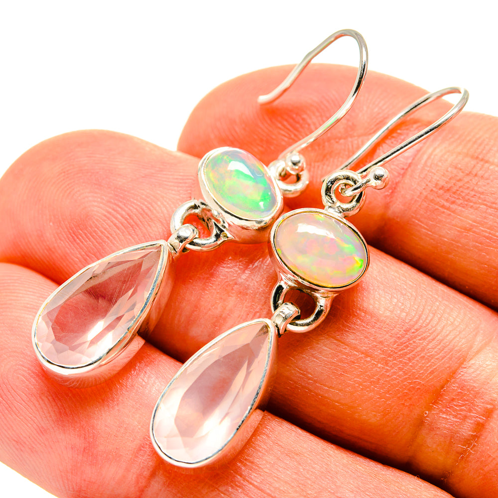 Rose Quartz Earrings handcrafted by Anasilvercos - EARR416064