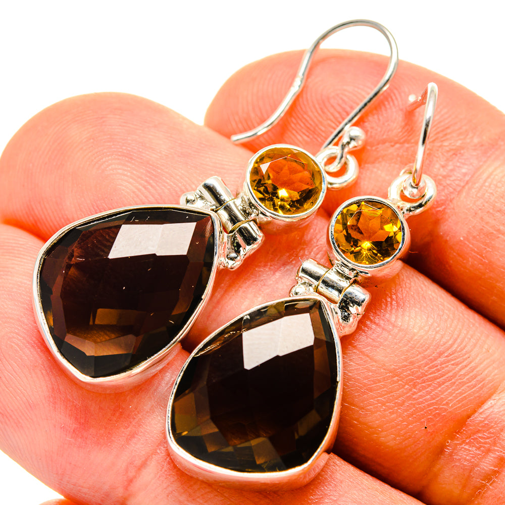 Smoky Quartz Earrings handcrafted by Anasilvercos - EARR416081