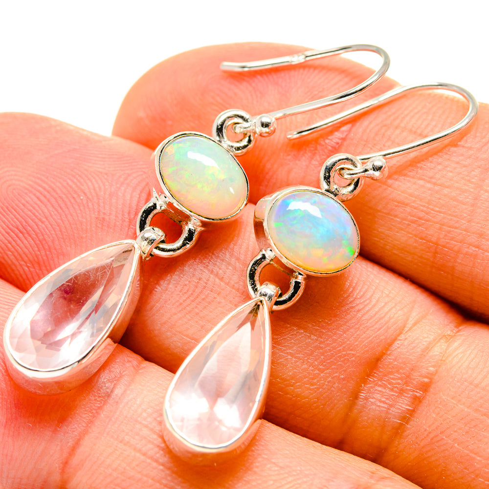 Rose Quartz Earrings handcrafted by Anasilvercos - EARR416105