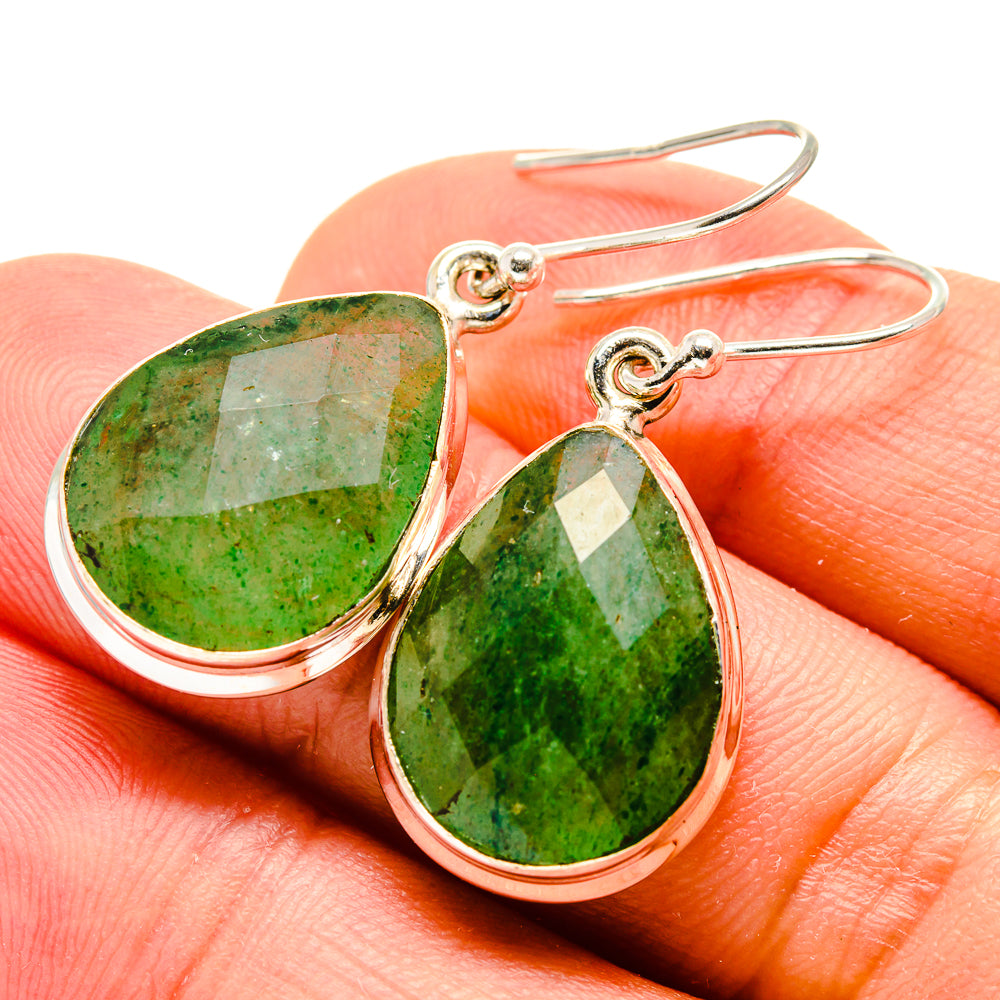 Green Aventurine Earrings handcrafted by Anasilvercos - EARR416117