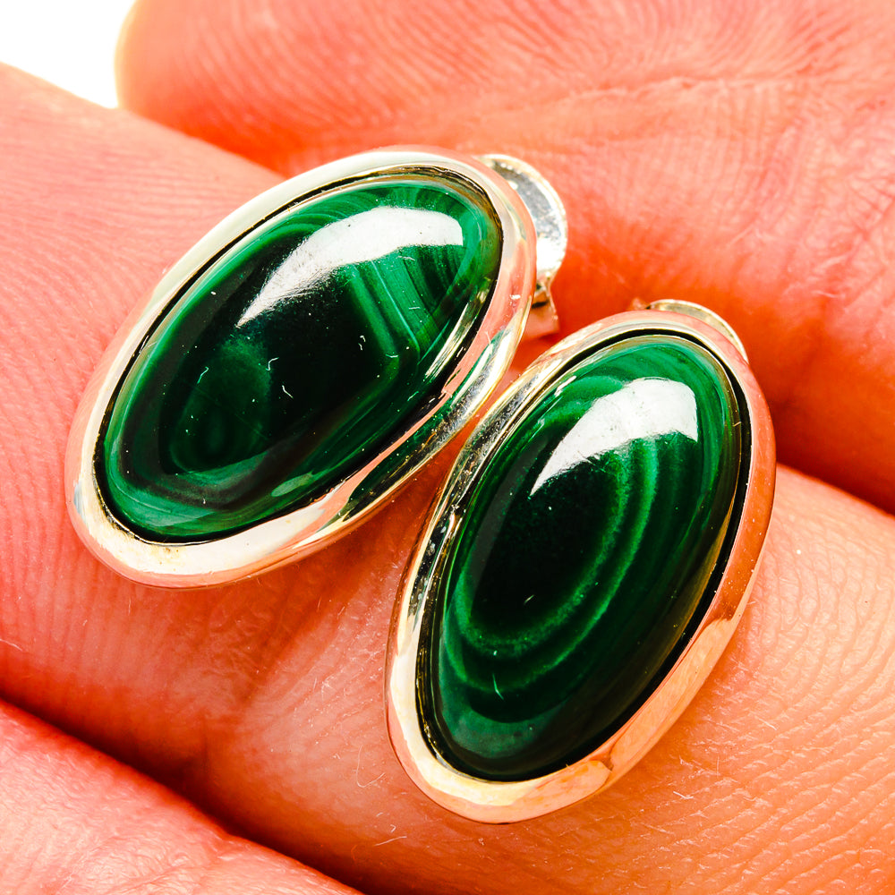 Malachite Earrings handcrafted by Anasilvercos - EARR416120