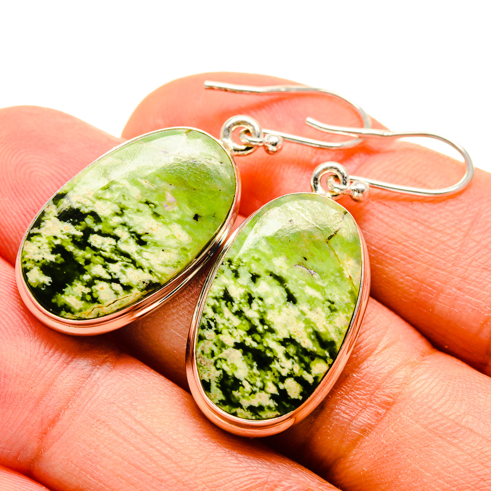 Australian Green Opal Earrings handcrafted by Anasilvercos - EARR416130