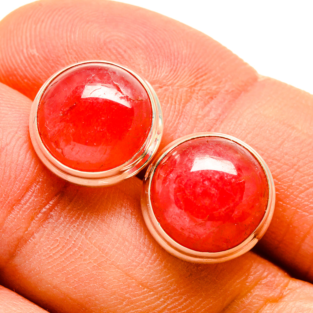Rhodochrosite Earrings handcrafted by Anasilvercos - EARR416133
