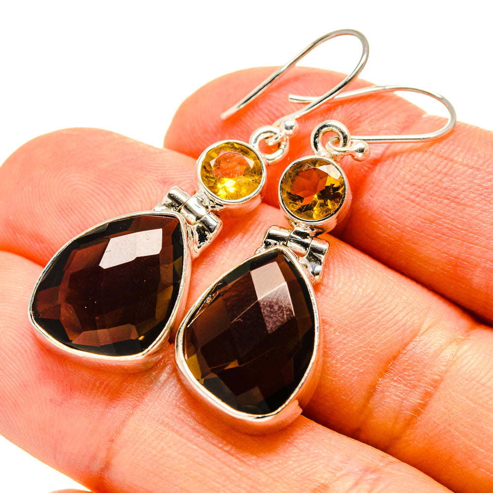 Smoky Quartz Earrings handcrafted by Anasilvercos - EARR416140