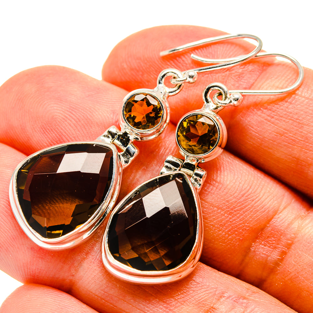 Smoky Quartz Earrings handcrafted by Anasilvercos - EARR416149