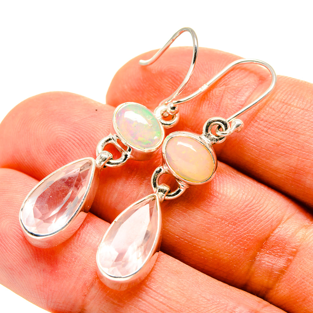 Rose Quartz Earrings handcrafted by Anasilvercos - EARR416165