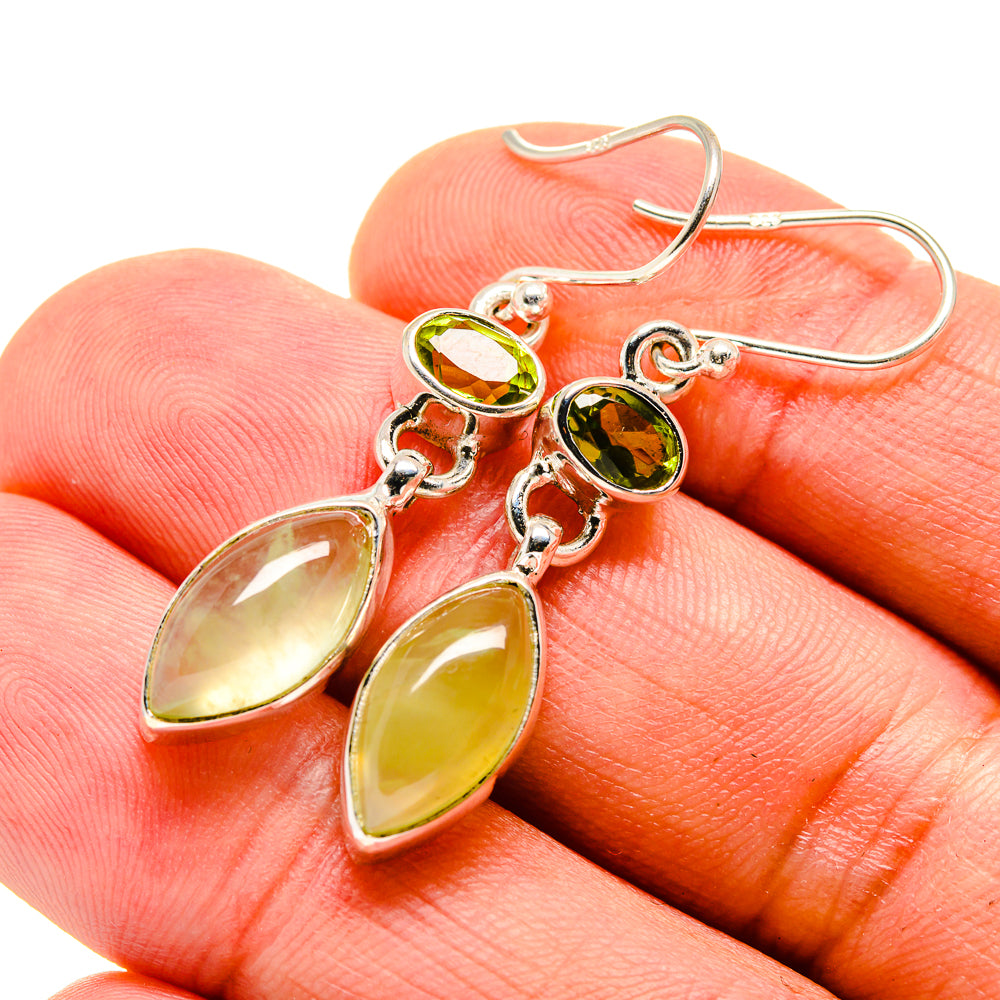 Prehnite Earrings handcrafted by Anasilvercos - EARR416166