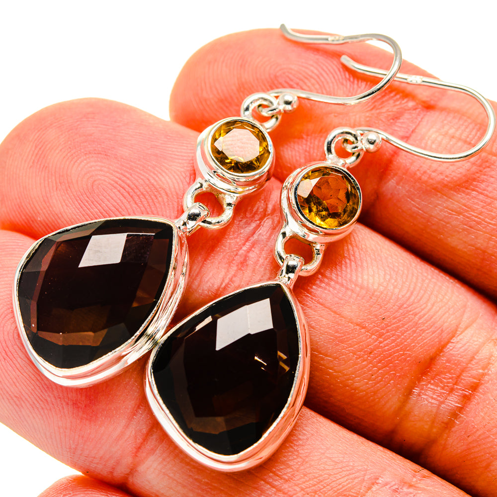 Smoky Quartz Earrings handcrafted by Anasilvercos - EARR416167