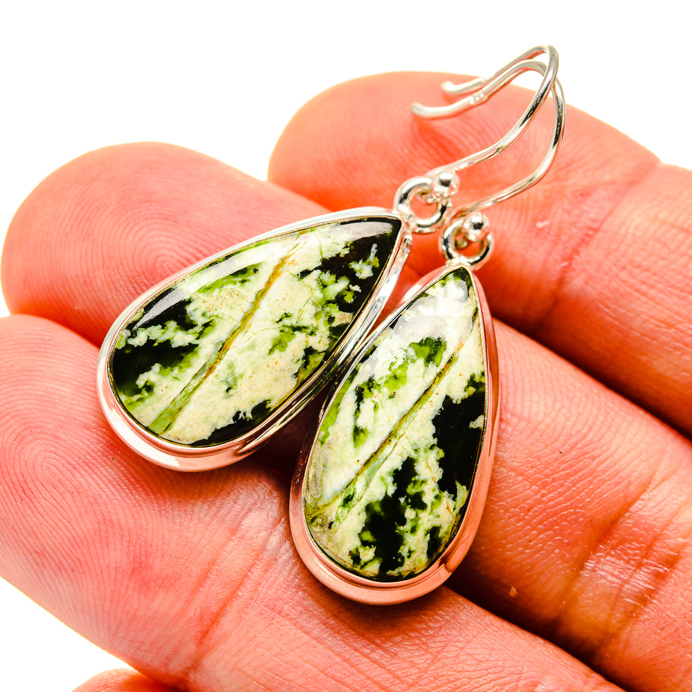 Australian Green Opal Earrings handcrafted by Anasilvercos - EARR416171
