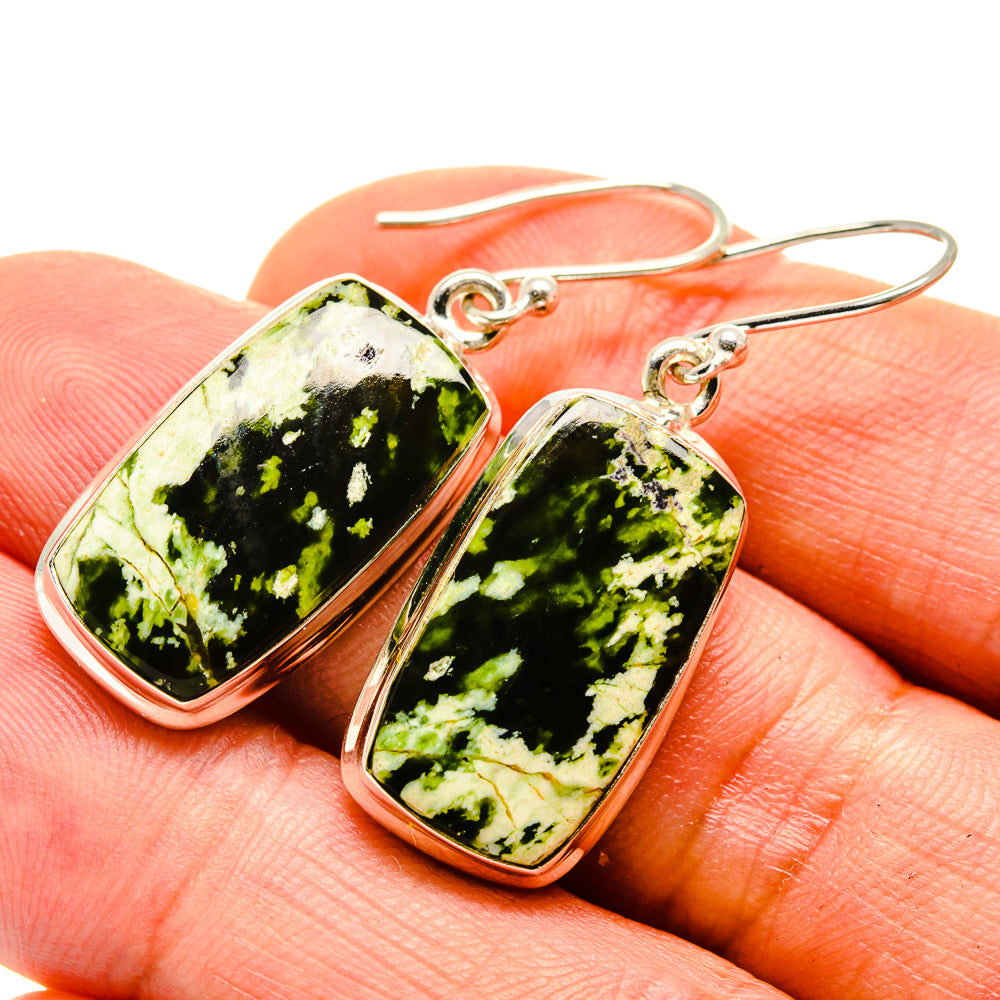 Australian Green Opal Earrings handcrafted by Anasilvercos - EARR416176