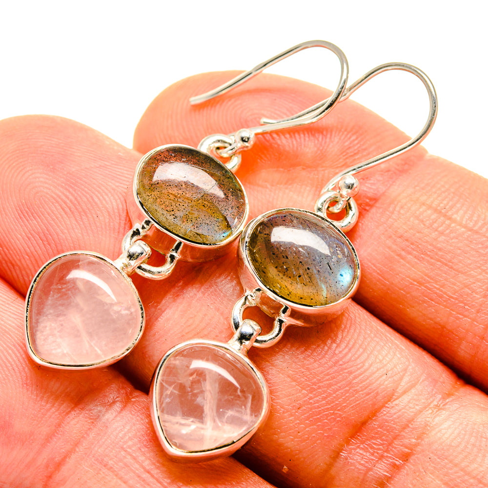 Rose Quartz Earrings handcrafted by Anasilvercos - EARR416181