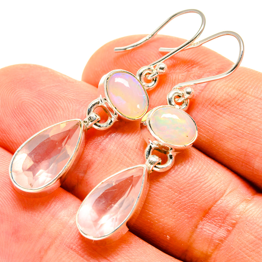 Rose Quartz Earrings handcrafted by Anasilvercos - EARR416186