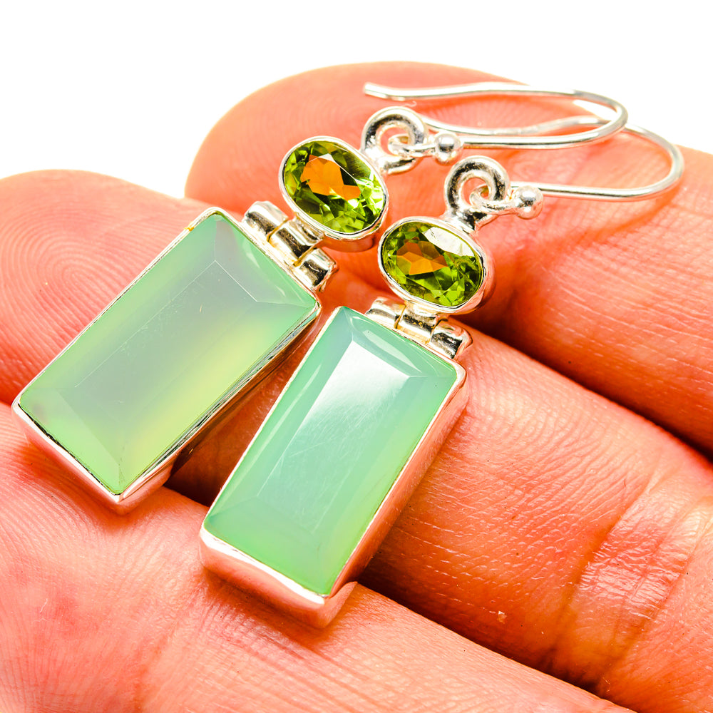 Aqua Chalcedony Earrings handcrafted by Anasilvercos - EARR416189