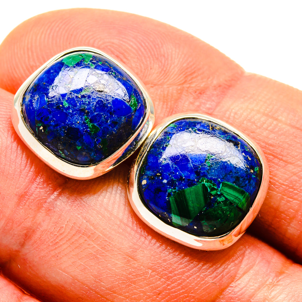 Malachite In Chrysocolla Earrings handcrafted by Anasilvercos - EARR416195