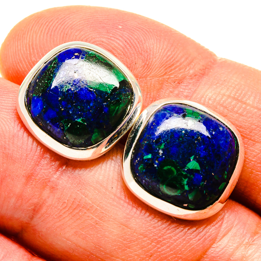 Malachite In Chrysocolla Earrings handcrafted by Anasilvercos - EARR416197