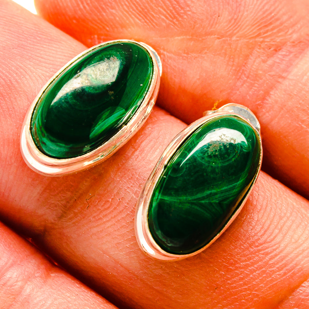 Malachite Earrings handcrafted by Anasilvercos - EARR416213