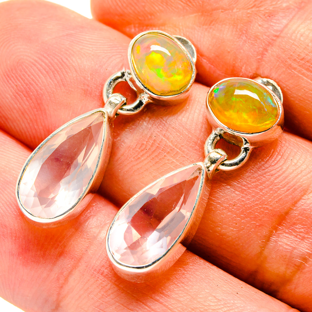 Rose Quartz Earrings handcrafted by Anasilvercos - EARR416217