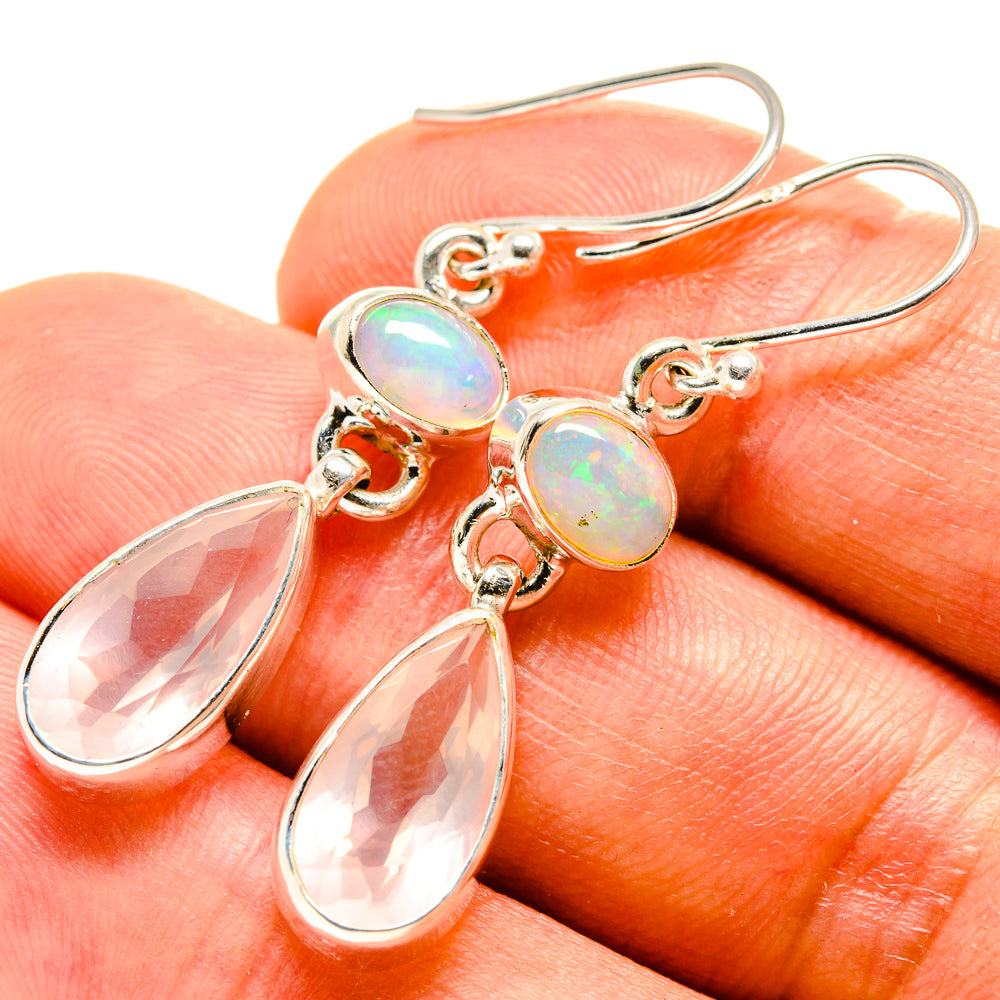 Rose Quartz Earrings handcrafted by Anasilvercos - EARR416227