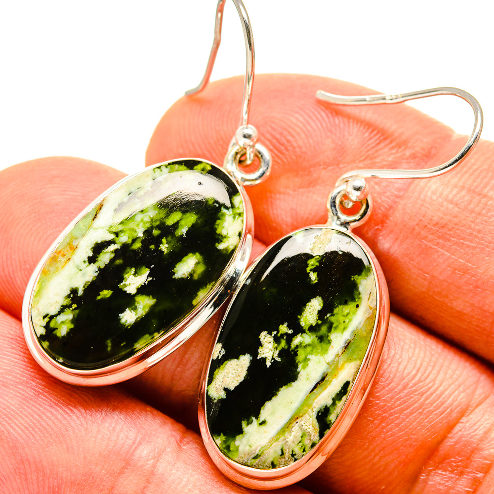 Australian Green Opal Earrings handcrafted by Anasilvercos - EARR416231