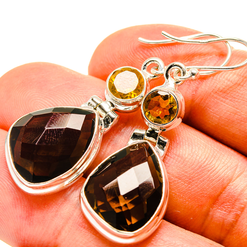 Smoky Quartz Earrings handcrafted by Anasilvercos - EARR416233