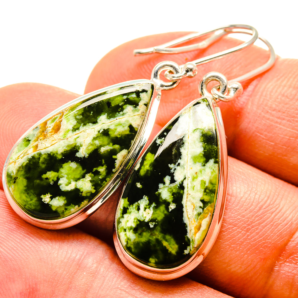Australian Green Opal Earrings handcrafted by Anasilvercos - EARR416256