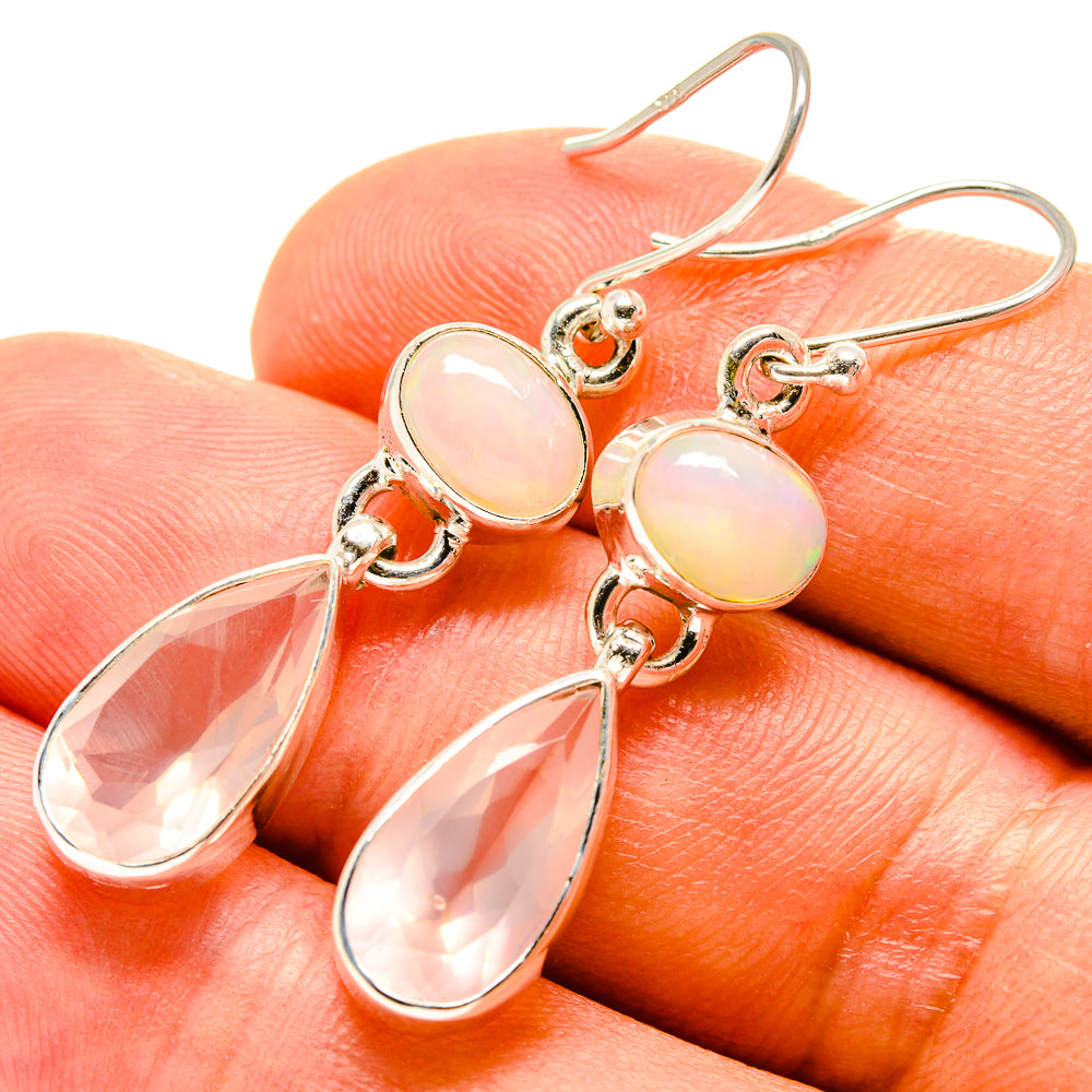 Rose Quartz Earrings handcrafted by Anasilvercos - EARR416258