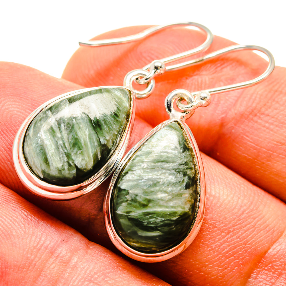 Seraphinite Earrings handcrafted by Anasilvercos - EARR416264