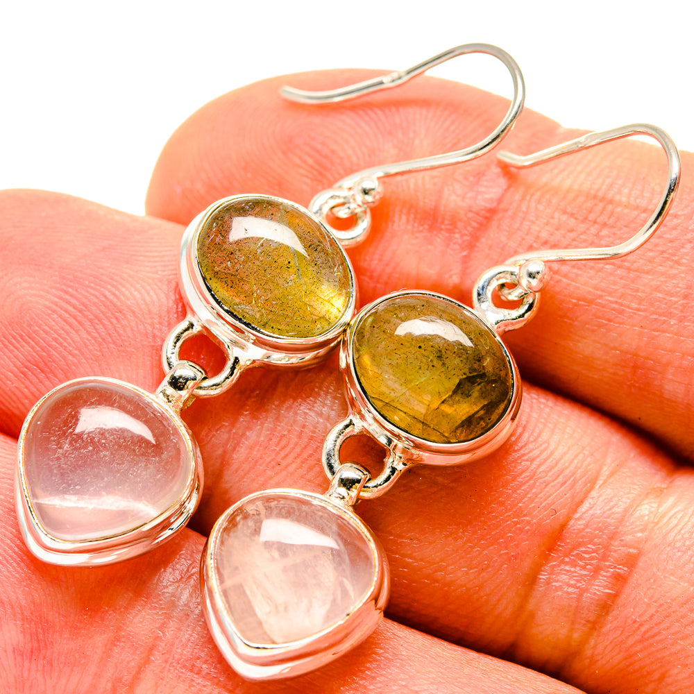 Rose Quartz Earrings handcrafted by Anasilvercos - EARR416266