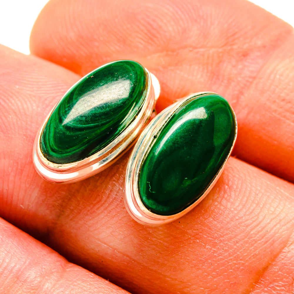 Malachite Earrings handcrafted by Anasilvercos - EARR416285