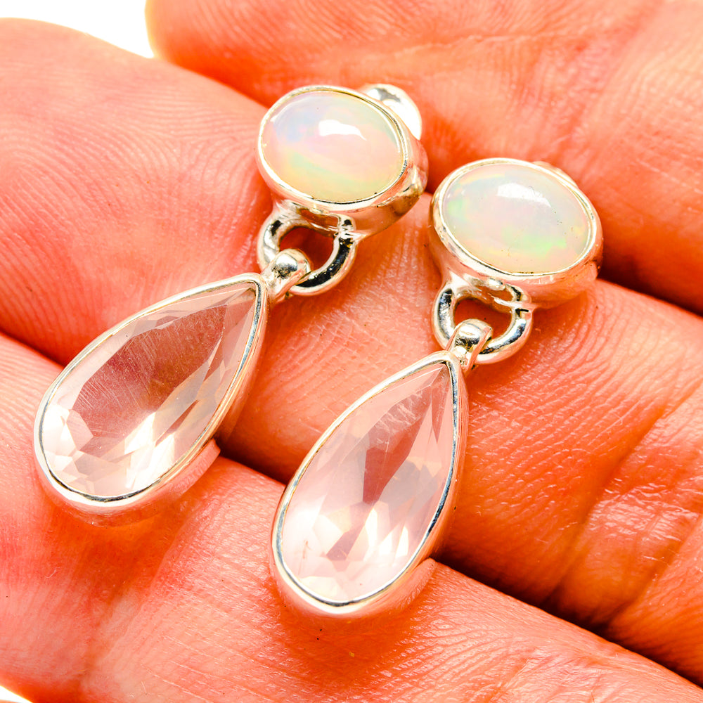 Rose Quartz Earrings handcrafted by Anasilvercos - EARR416299