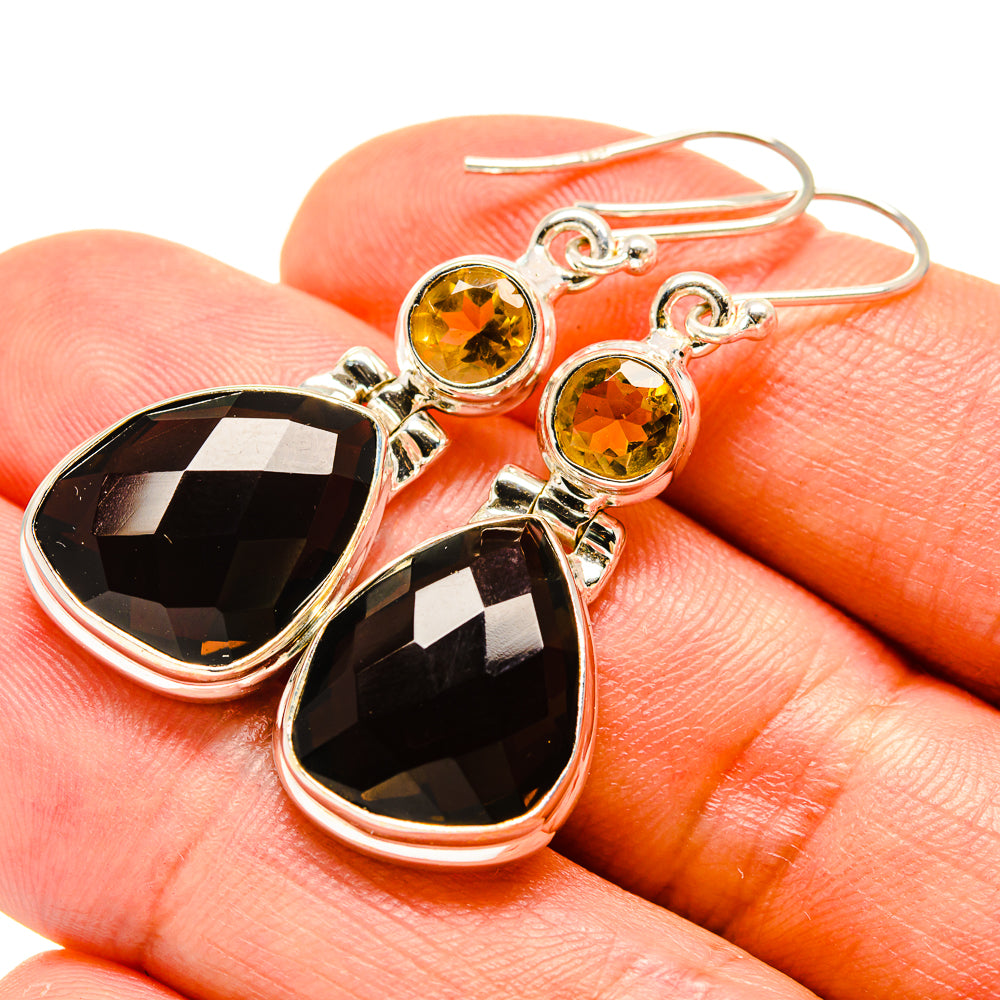Smoky Quartz, Citrine Earrings handcrafted by Anasilvercos - EARR416306
