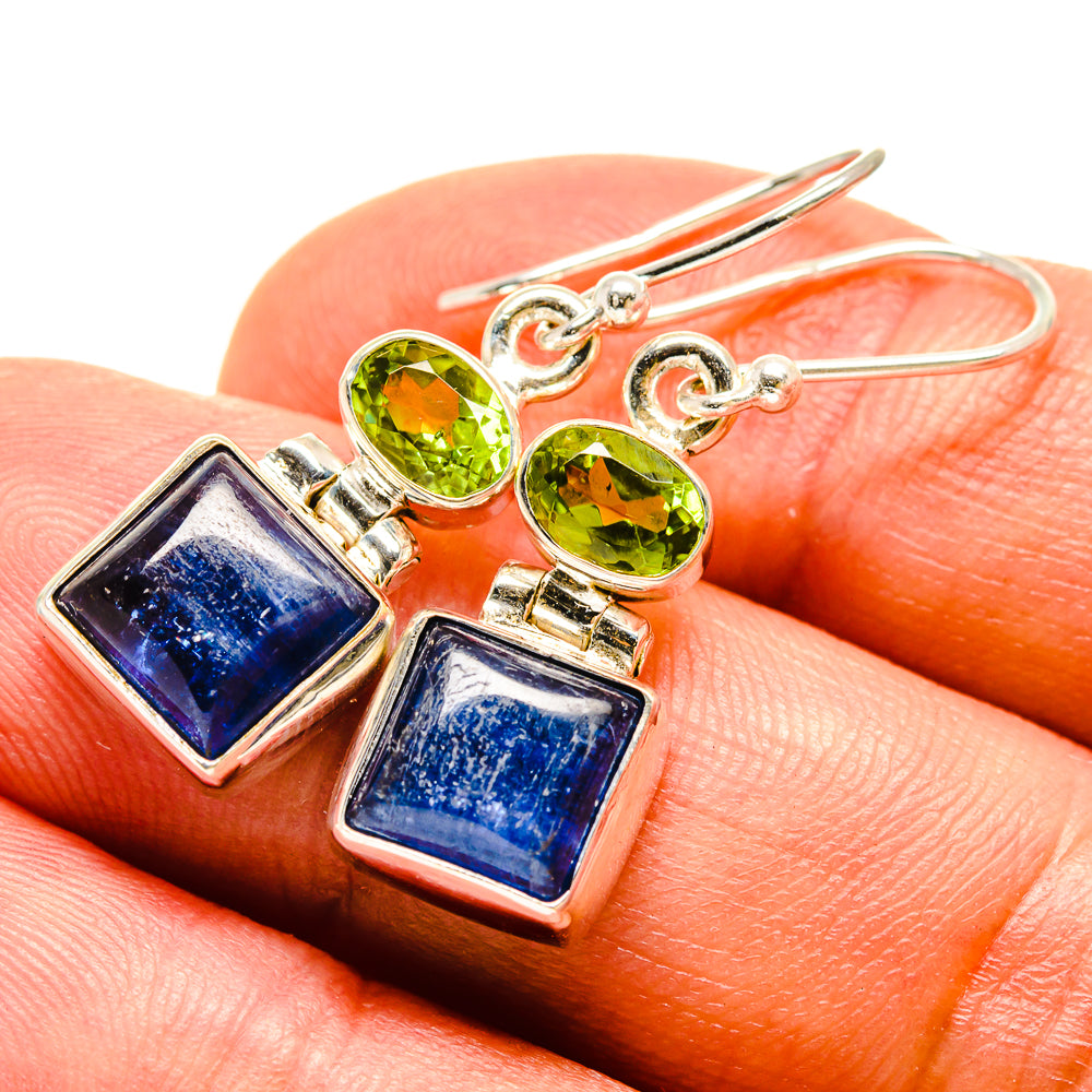 Kyanite, Peridot Earrings handcrafted by Anasilvercos - EARR416307