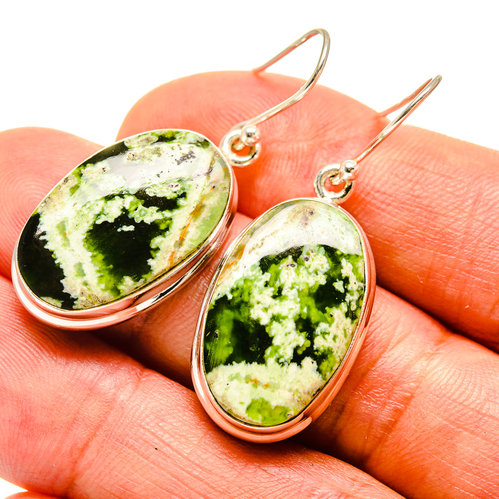 Australian Green Opal Earrings handcrafted by Anasilvercos - EARR416323