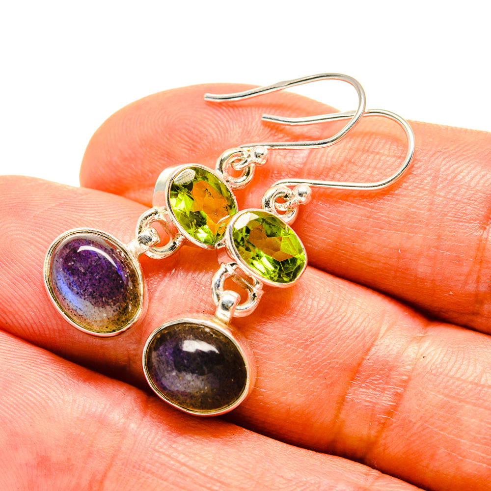 Labradorite, Peridot Earrings handcrafted by Anasilvercos - EARR416329