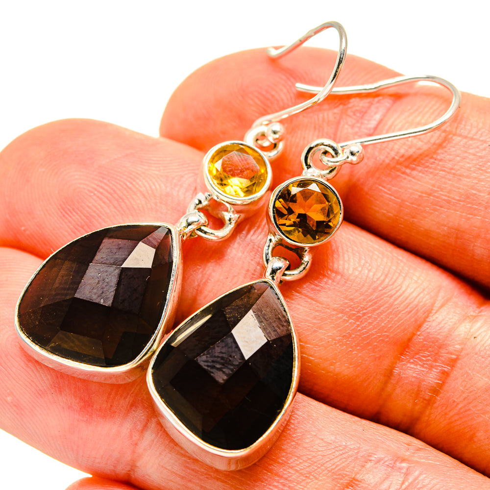 Smoky Quartz, Citrine Earrings handcrafted by Anasilvercos - EARR416330