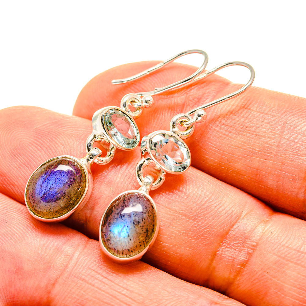 Labradorite, Blue Topaz Earrings handcrafted by Anasilvercos - EARR416350