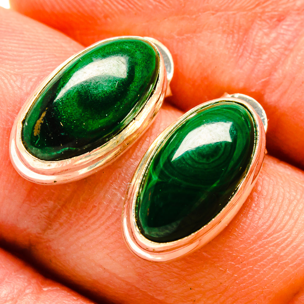 Malachite Earrings handcrafted by Anasilvercos - EARR416357
