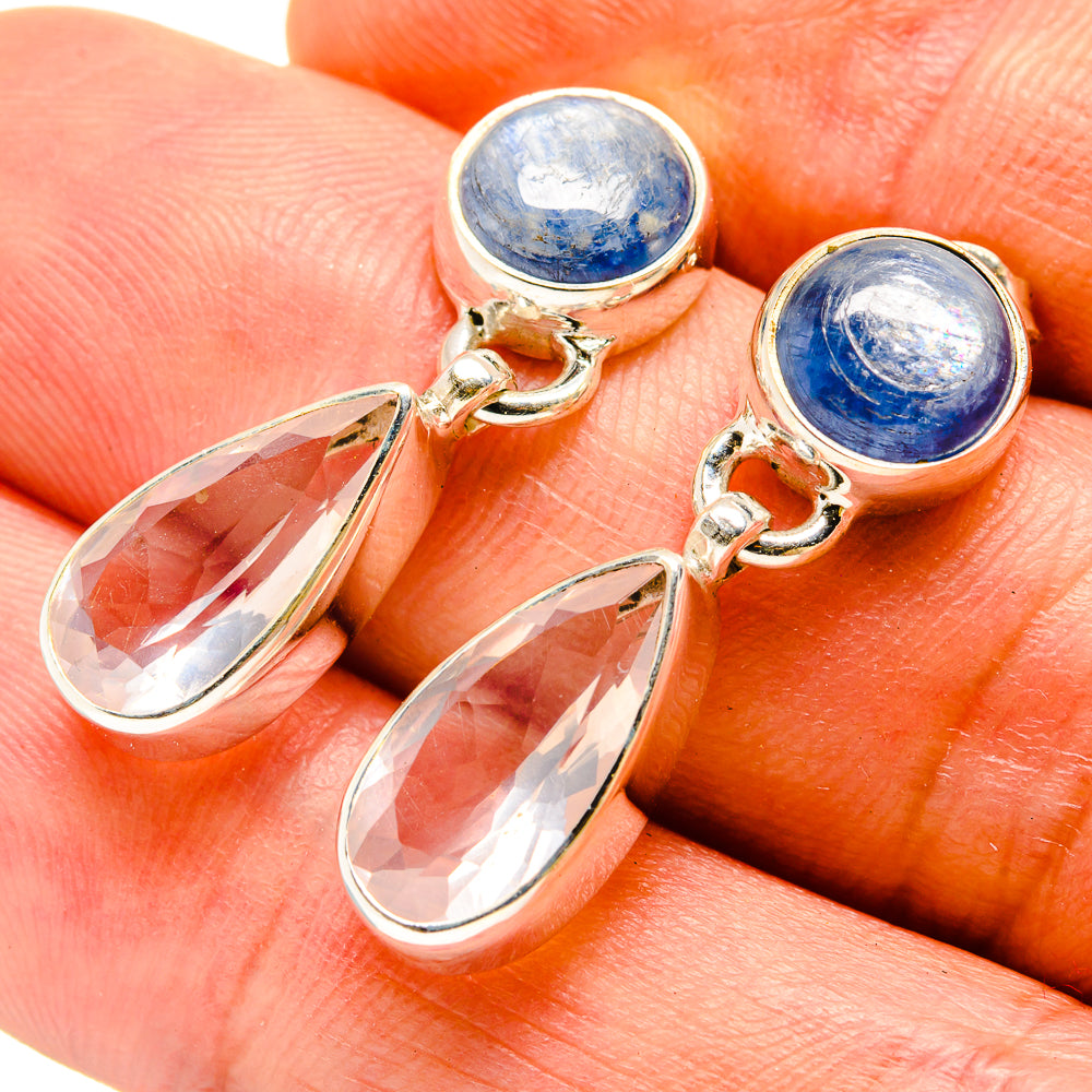 White Quartz, Kyanite Earrings handcrafted by Anasilvercos - EARR416364