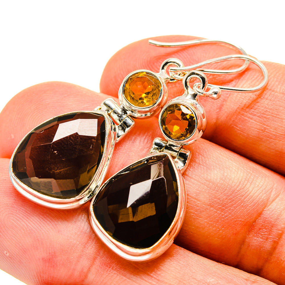 Smoky Quartz Earrings handcrafted by Anasilvercos - EARR416382