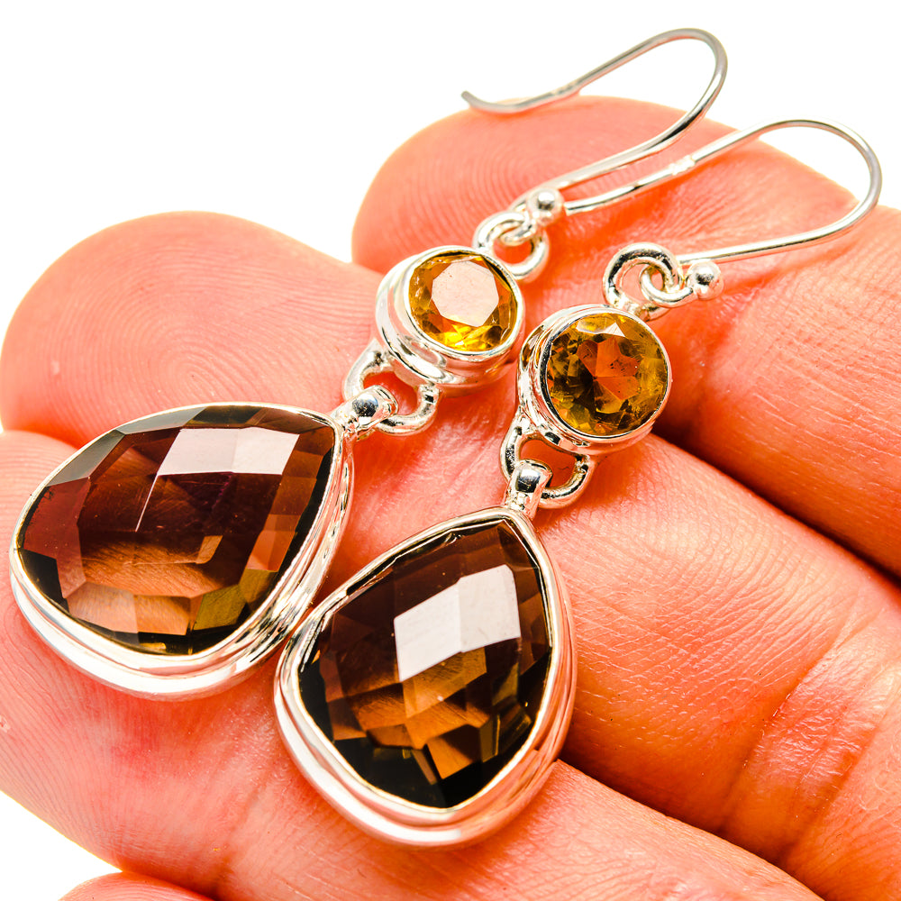 Smoky Quartz Earrings handcrafted by Anasilvercos - EARR416388