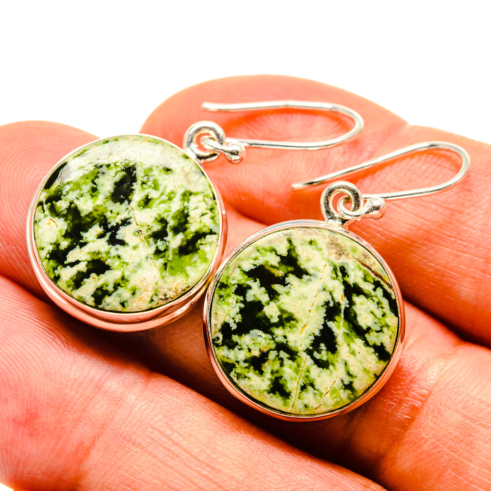 Australian Green Opal Earrings handcrafted by Anasilvercos - EARR416406