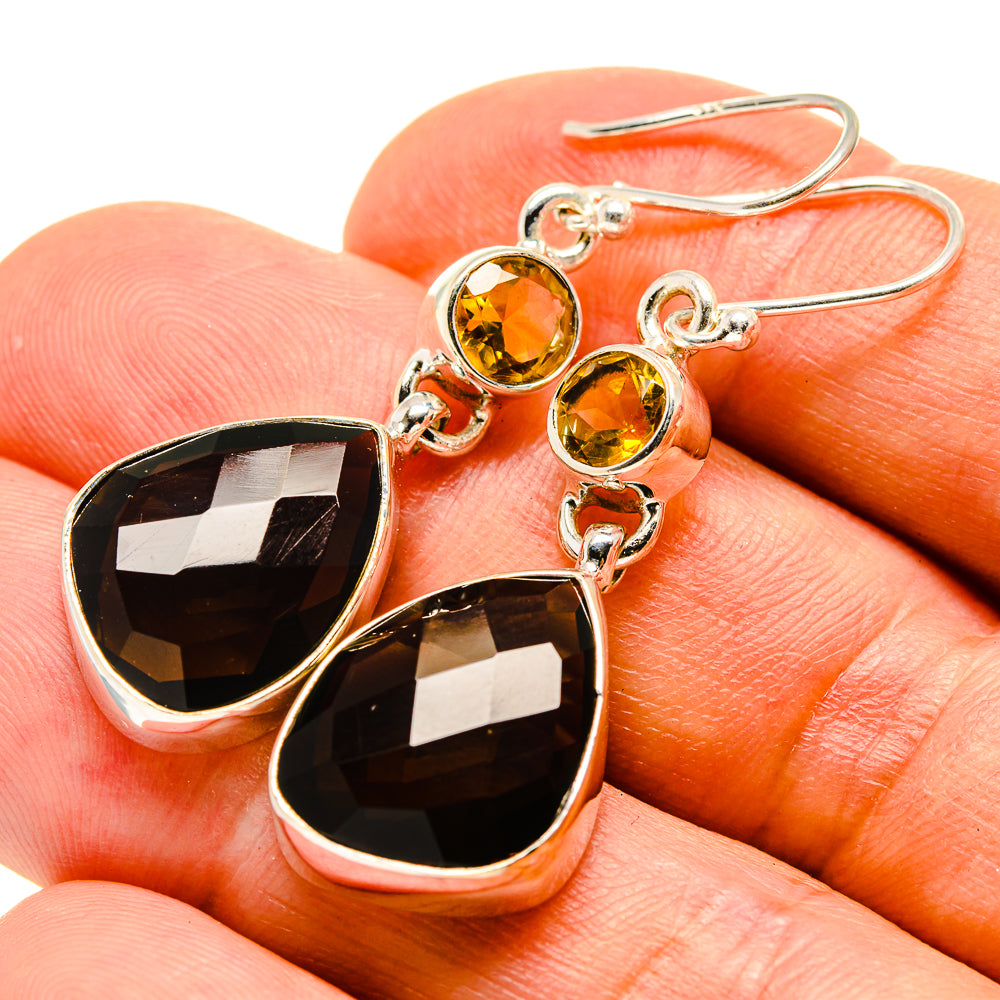 Smoky Quartz Earrings handcrafted by Anasilvercos - EARR416409