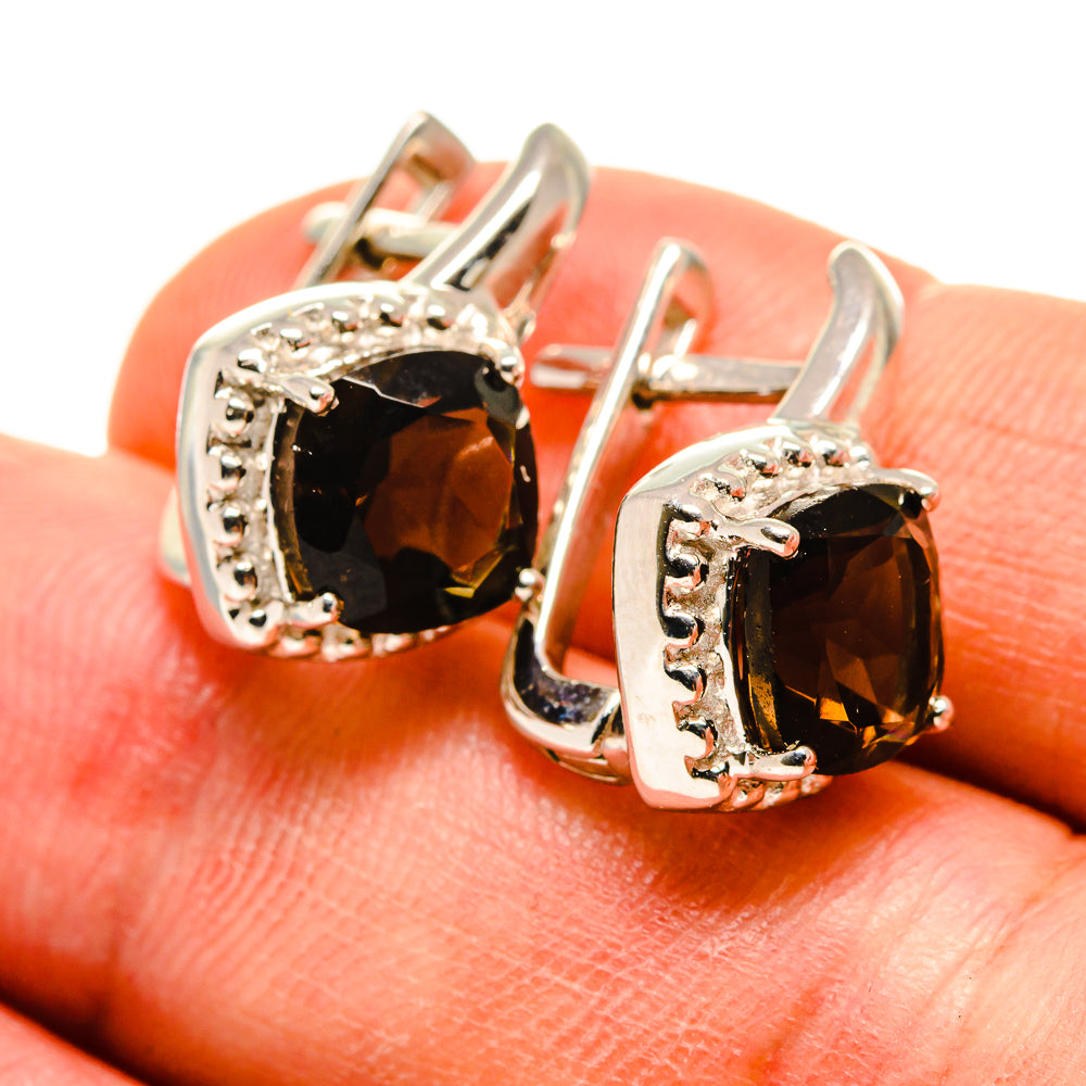 Smoky Quartz Earrings handcrafted by Anasilvercos - EARR416449