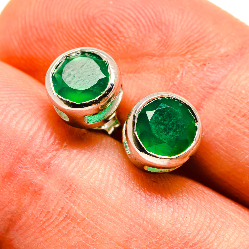 Green Onyx Earrings handcrafted by Anasilvercos - EARR416451