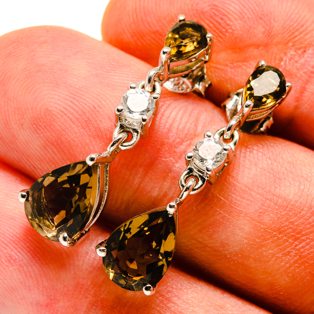 Smoky Quartz Earrings handcrafted by Anasilvercos - EARR416465
